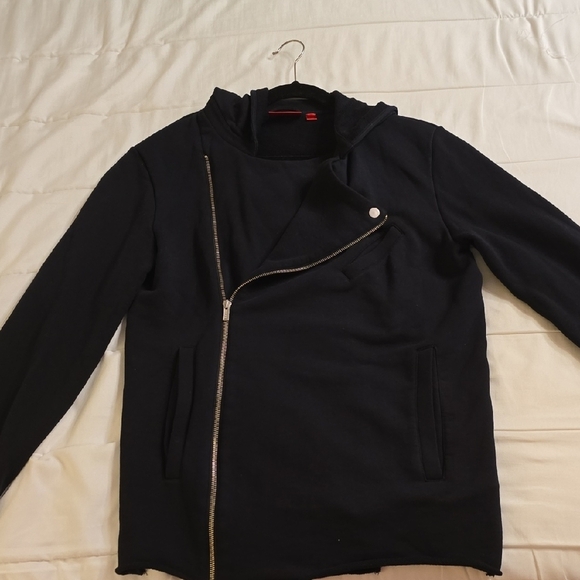 HUGO Navy Asymmetrical Zip Hoodie - Picture 9 of 16
